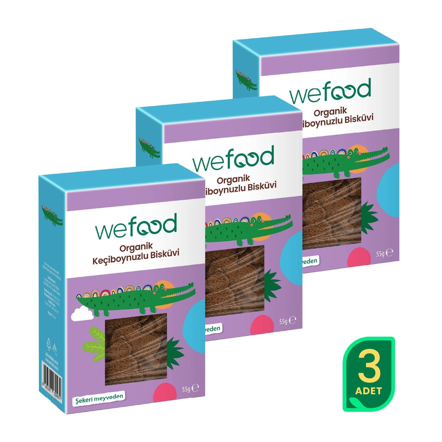 Wefood Kids Organik Keçiboynuzlu Bisküvi 55 gr 3'lü